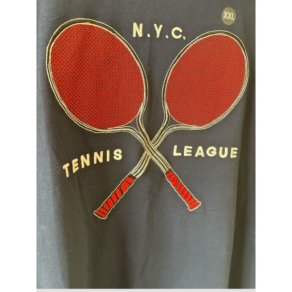 Sear Roebuck & Co T Shirt Navy Tennis Embroidered Graphic Tee Men's 2XL NWT - Picture 2 of 5